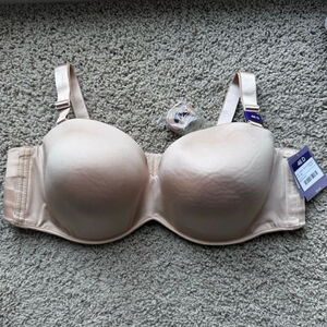 Catherines Strapless Multi Way Bra 46D Nude Halter Racerback